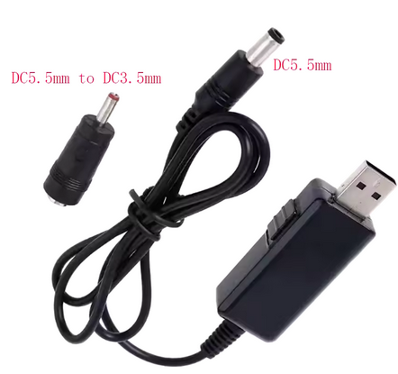 CABLE USB BOOST DC5.535MM DC5V A 9V 12V ENRUTADOR CABLE DE ALIMENTACION OPTICO CAT CARGADOR CABLE CONVERTIDOR MODULO BOOST